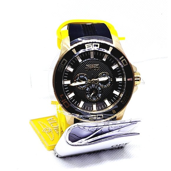 Invicta Pro Diver Men 50mm Stainless Steel Gold Black Chronograph Quartz Watch - Picture 2 of 16